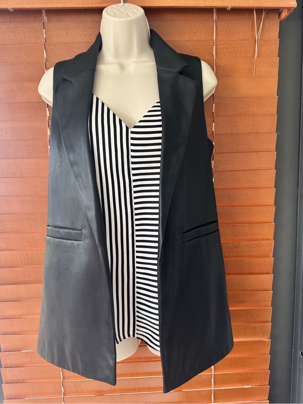 New Sleeveless Black Longline Vest - Women's Tailored Coatigan
